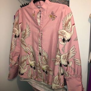 Japanese pattern kawaii kawai button up y2k 2000s